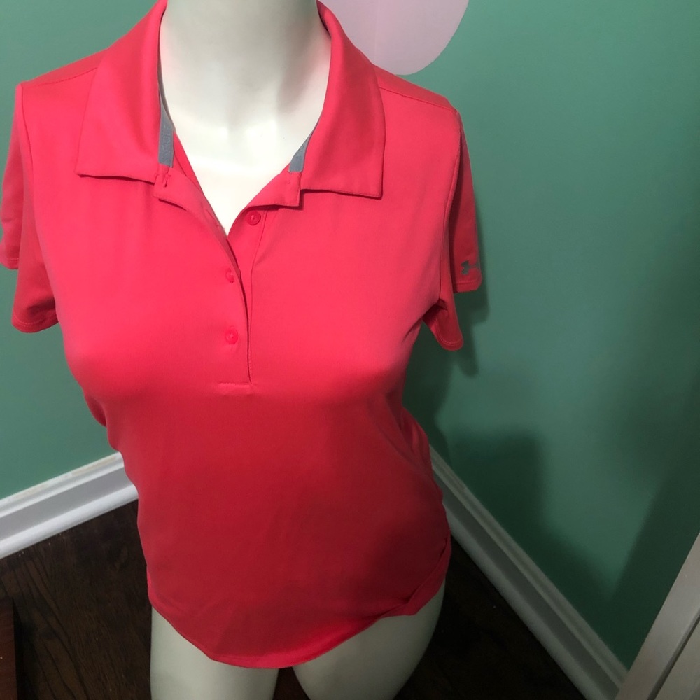 * Woman’s Pink Under Armour Golf Polo